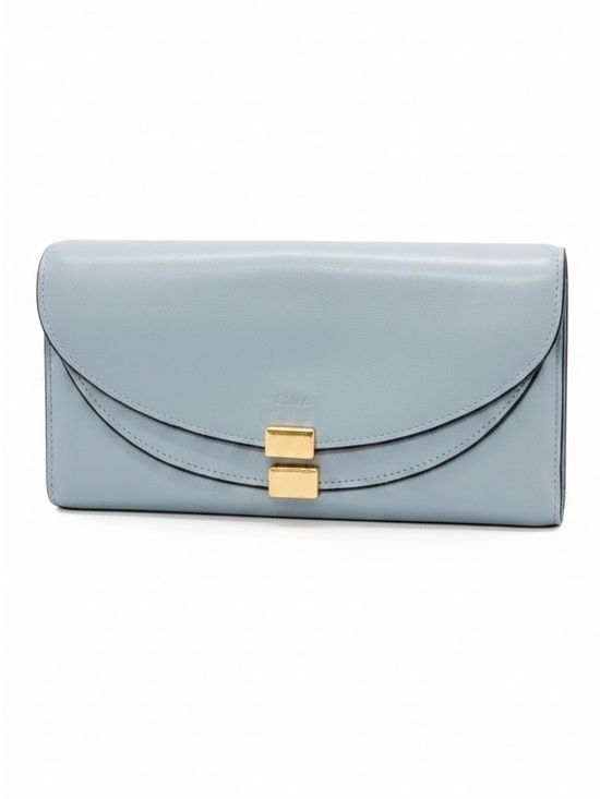 Chloe Handbags - Chloé Georgia Powder Blue Leather Continental Wallet Clutch Gold Hardware
